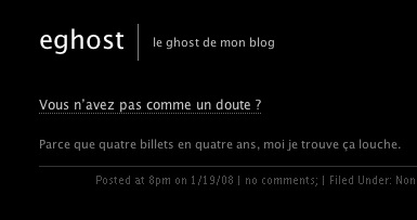 eghost, le ghost de mon blog