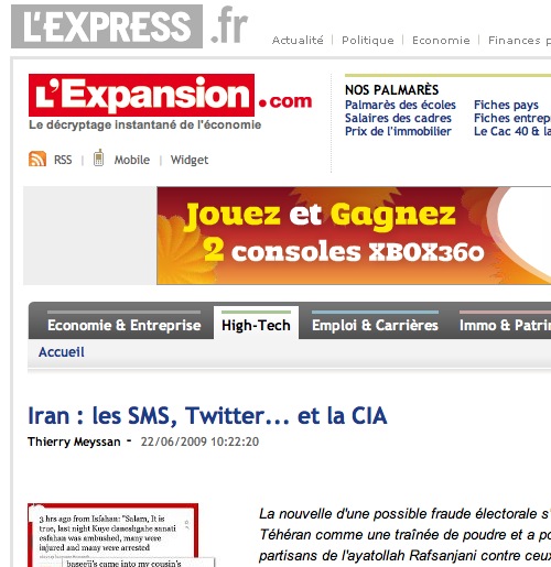Meyssan - L'Expansion.com 22/6/09